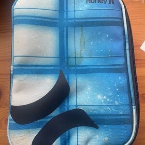 Hurley Blue Plaid Zip Small Cooler